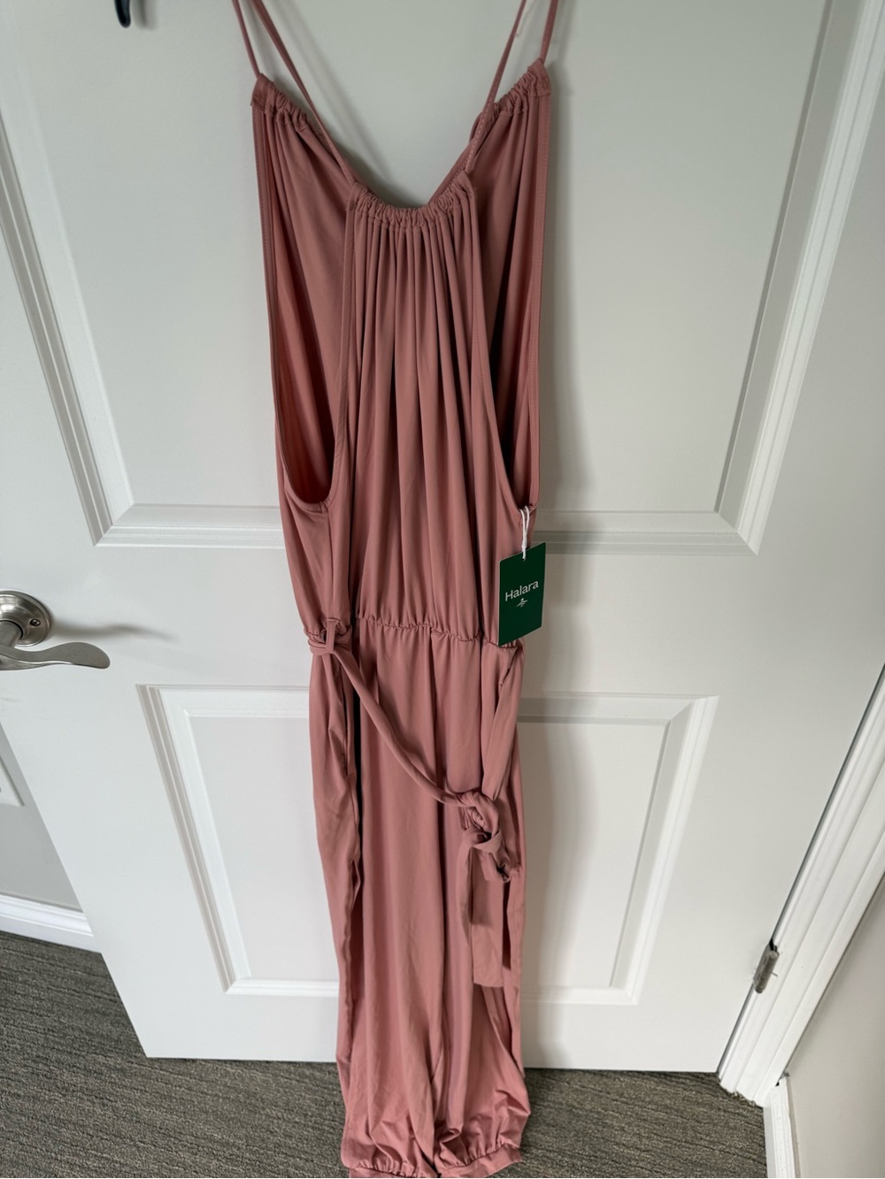 Halara Side Slit Belted Jogger Jumpsuit NWT